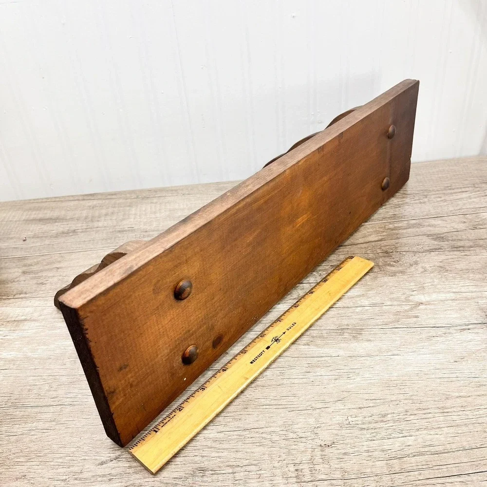 Vintage Midcentury Modern Wood Shelf: Curio Trinket Display